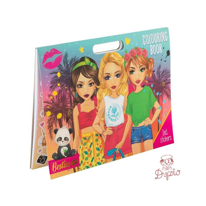 Kolorowanka Moda + naklejki 140004 BESTIES