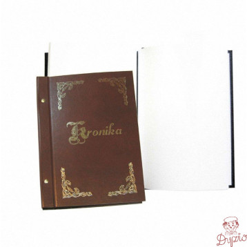 Kronika A4 250x345mm pionowa brązowa złocona 1829-319-025 WARTA