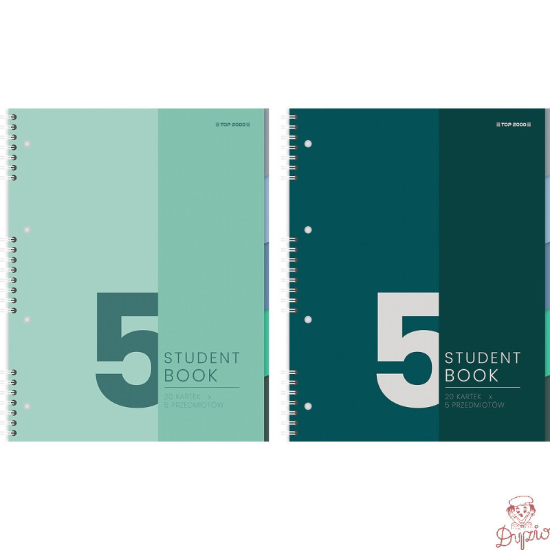 Kołozeszyt B5 100k kratka 5 przedmiotów STUDENT BOOK 400179521 TOP 2000