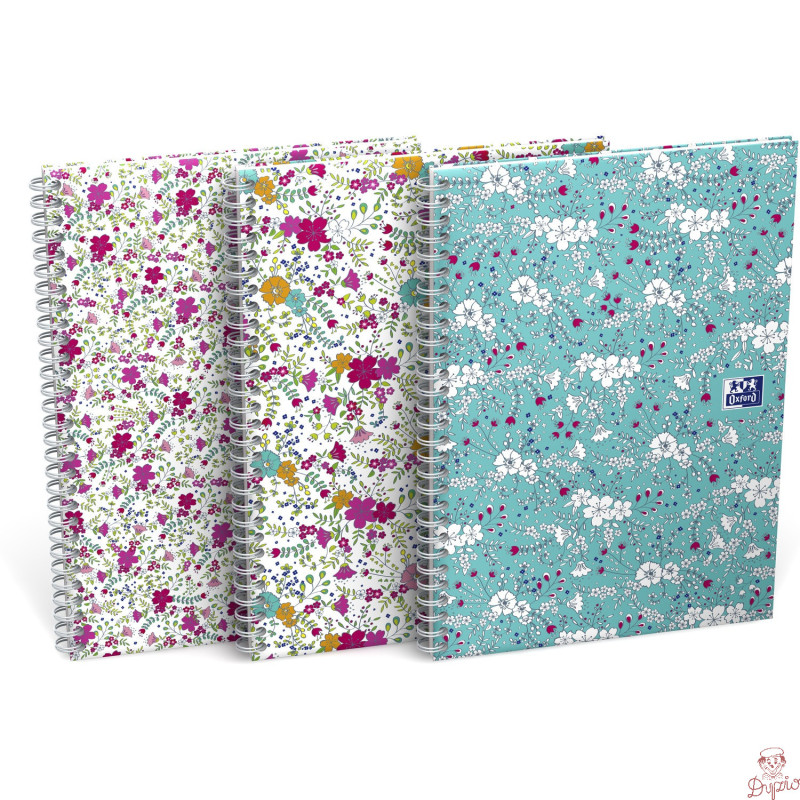 Kołonotatnik B5 60k kratka 90g FLORAL 400094955 OXFORD