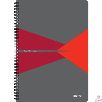 Kołonotatnik Office Card A4 w kratkę czerwony 46471025 LEITZ