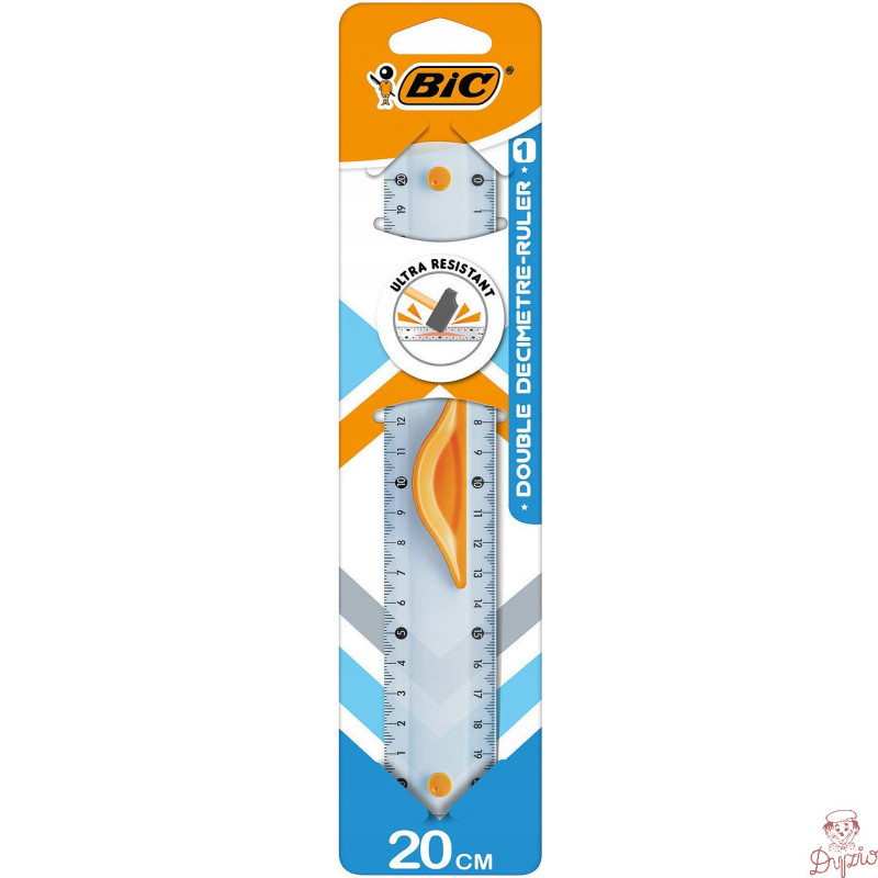 Linijka DOUBLE RULER 20cm z uchwytem blister 9926561 BIC