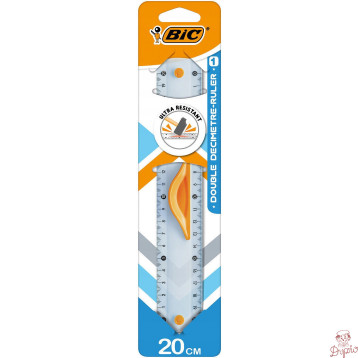 Linijka DOUBLE RULER 20cm z uchwytem blister 9926561 BIC