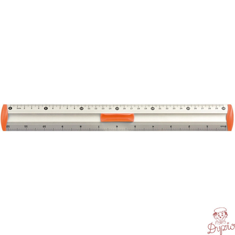 Linijka aluminiowa 30cm uchwyt pomarańczowy BL040-PC TETIS