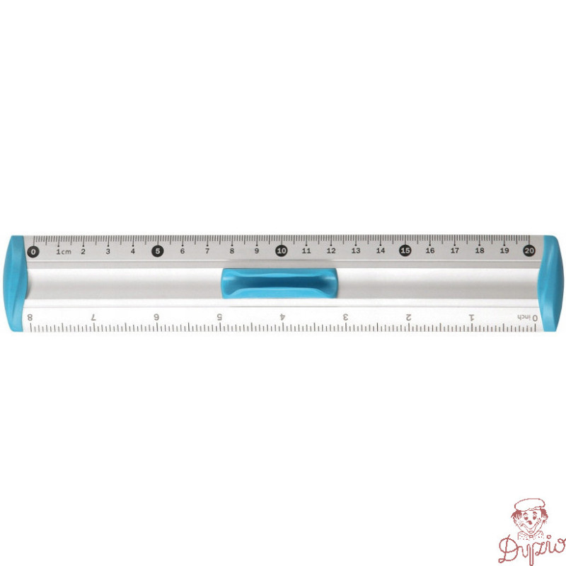 Linijka aluminiowa 20cm uchwyt niebieski BL040-NB TETIS