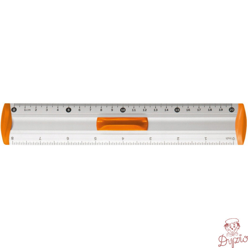 Linijka aluminiowa 20cm uchwyt pomarańczowy BL040-PB TETIS