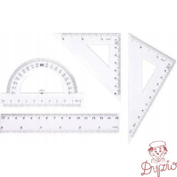 Zestaw geometryczny linijką 15cm BL001-AK TETIS