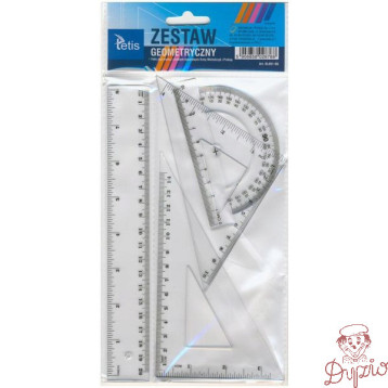 Zestaw geometryczny z linijką 20cm BL001-BK TETIS