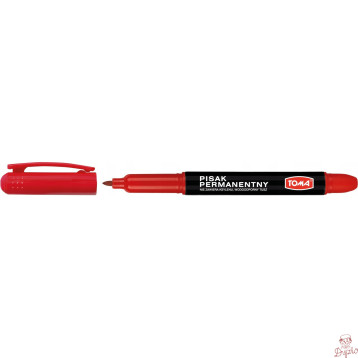 Marker permanentny okrągły 1mm TO-324 czerwony TOMA