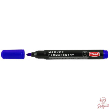 Marker permanentny niebieski końcówka okrągła TO-202 TOMA