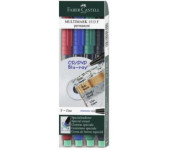 Marker permanentny F 0.6mm 4kolory 151304 FABER-CASTELL
