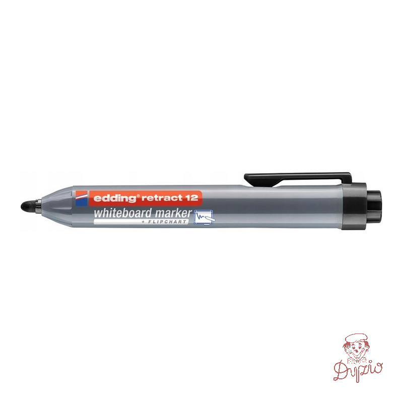 Marker do tablic automatyczny czarny okrągła końcówka 1.5-3mm Retract 12/001/N EDDING