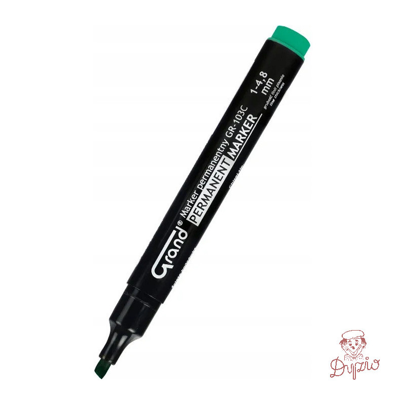 Marker permanentny zielony ścięty opakowanie 12 sztuk GR-103C GRAND