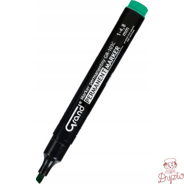 Marker permanentny zielony ścięty opakowanie 12 sztuk GR-103C GRAND