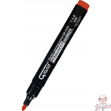 Marker permanentny czerwony (12szt.) okrągła końcówka GRAND GR-103R