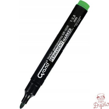 Marker permanentny zielony (12szt.) okrągła końcówka GRAND GR-103R