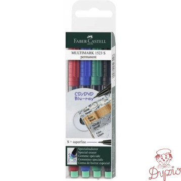 Foliopis z gumką S 0.4mm komplet 4kolory 152304 FABER CASTELL