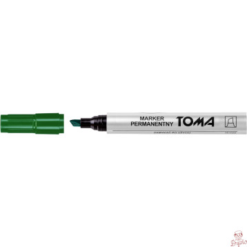 Marker permanentny ścięta końcówka zielonyTO-091 TOMA
