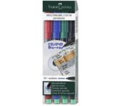 Foliopis z gumką M 1.0mm komplet 4kolory 152504 FABER CASTELL