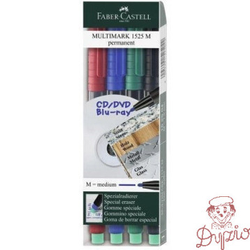 Foliopis z gumką M 1.0mm komplet 4kolory 152504 FABER CASTELL