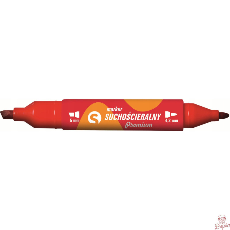 Marker suchościeralny dwustronny czerwony KM504-C2 TETIS 5mm/4.2mm