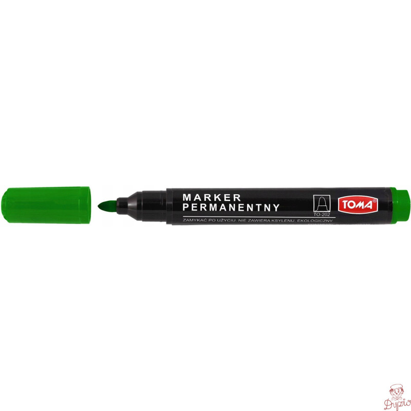 Marker permanentny zielony okrągła końcówka TO-202 TOMA