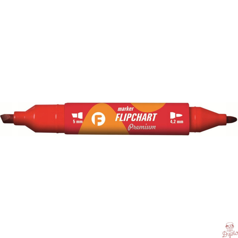 Marker FLIPCHART kon.okr/ści. czerwony KM503-C2 TETIS dwustr. 5mm/4.2mm