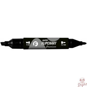 Marker FLIPCHART dwustronny czarny końcówka okr/ści. KM503-V2 TETIS dwustr. 5mm/4.2mm
