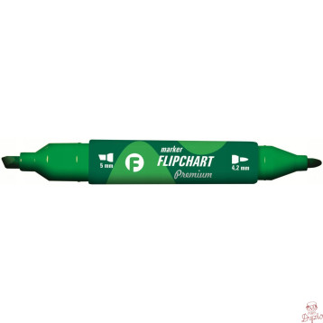 Marker FLIPCHART kon.okr/ści.zielony KM503-Z2 TETIS dwustr5mm/4.2mm