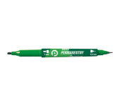 Marker permanentny dwustronny zielony okrągły/fibrowy KM501-Z2 TETIS