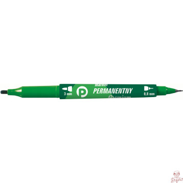 Marker permanentny dwustronny zielony okrągły/fibrowy KM501-Z2 TETIS