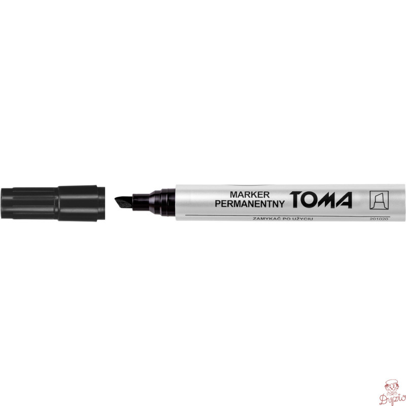 Marker permanentny ścięta końcówka czarny TO-091 TOMA