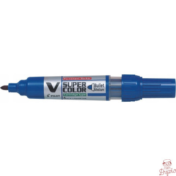 Marker permanentny V-SUPER COLOR niebieski okrągły M PISCA-VSC-M-L-BG PILOT
