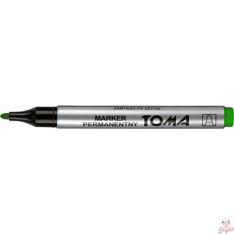 Marker permanentny zielony, okrągła końcówka TO-090 TOMA