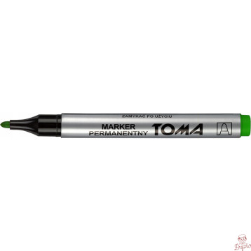 Marker permanentny zielony, okrągła końcówka TO-090 TOMA