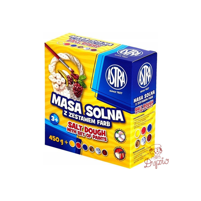 Masa solna 450g + 6 kolorów farb do malowania zestaw 324109001 ASTRA