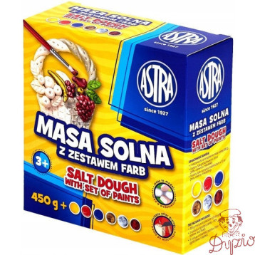 Masa solna 450g + 6 kolorów farb do malowania zestaw 324109001 ASTRA