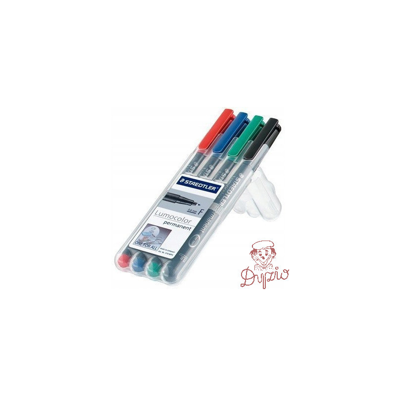 Foliopis permanentny F 318 WP4 etui 4szt. LUMOCOLOR STAEDTLER S318WP4