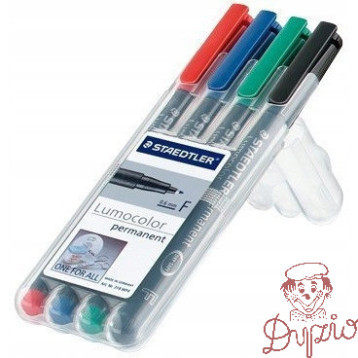 Foliopis permanentny F 318 WP4 etui 4szt. LUMOCOLOR STAEDTLER S318WP4