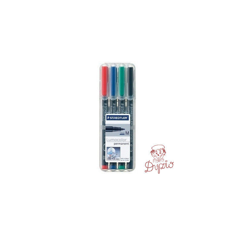 Foliopis permanentny M317 WP4 etui 4szt. STAEDTLER CD BK4 S317WP4
