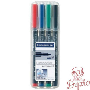 Foliopis permanentny M317 WP4 etui 4szt. STAEDTLER CD BK4 S317WP4