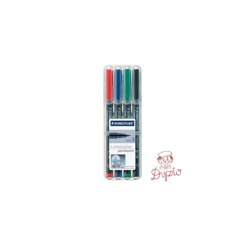 Foliopis permanentny S313 WP4 etui 4szt. LUMOCOLOR STAEDTLER S313WP4