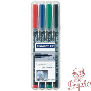 Foliopis permanentny S313 WP4 etui 4szt. LUMOCOLOR STAEDTLER S313WP4
