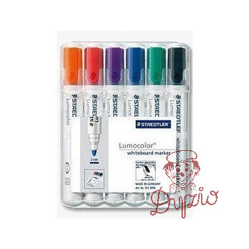 Marker suchościeralny 351 WP6 6szt w etui STAEDTLER
