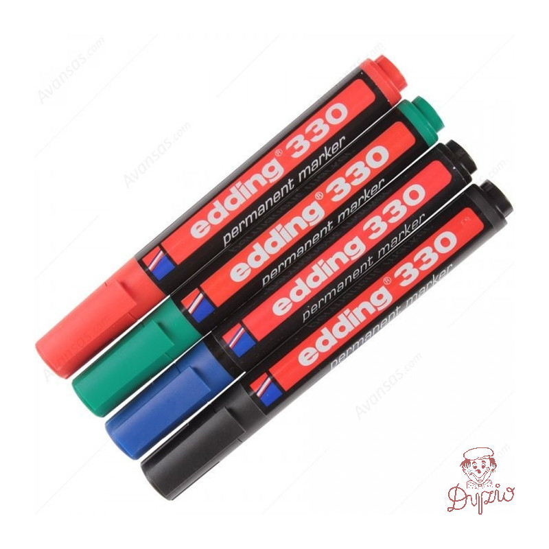 Marker permanentny 330-2 czerwony ścięta końcówka 330/002/CZ EDDING