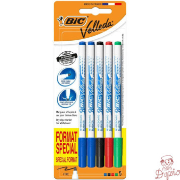 Marker Velleda suchościeralny mix 5 kolorów okrągła końcówka F 9126451 BIC