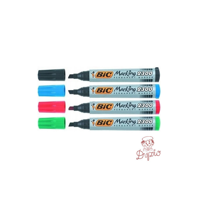 Markery permanentne BIC ECO 2300 mix 4 kolory ścięta końcówka 8209222