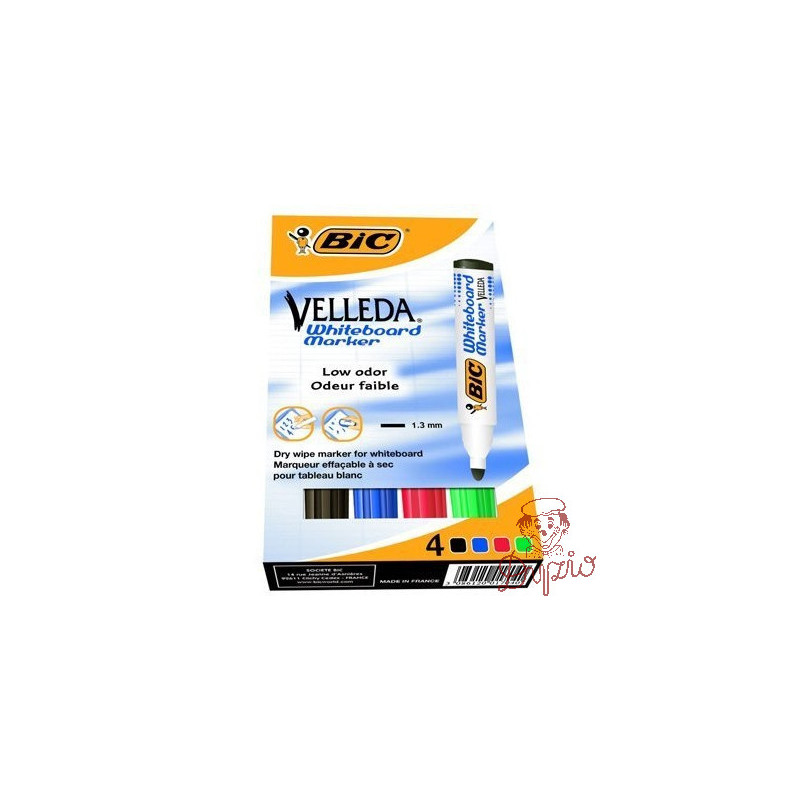 Marker VELLEDA 1701 suchościeralny 4 kolory BIC 904941