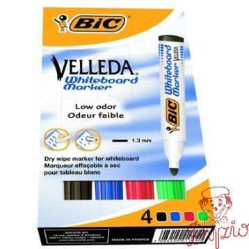 Marker VELLEDA 1701 suchościeralny 4 kolory BIC 904941