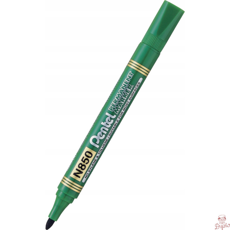 Marker permanentny N850 zielony okrągła końcówka PENTEL